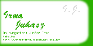 irma juhasz business card
