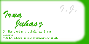 irma juhasz business card